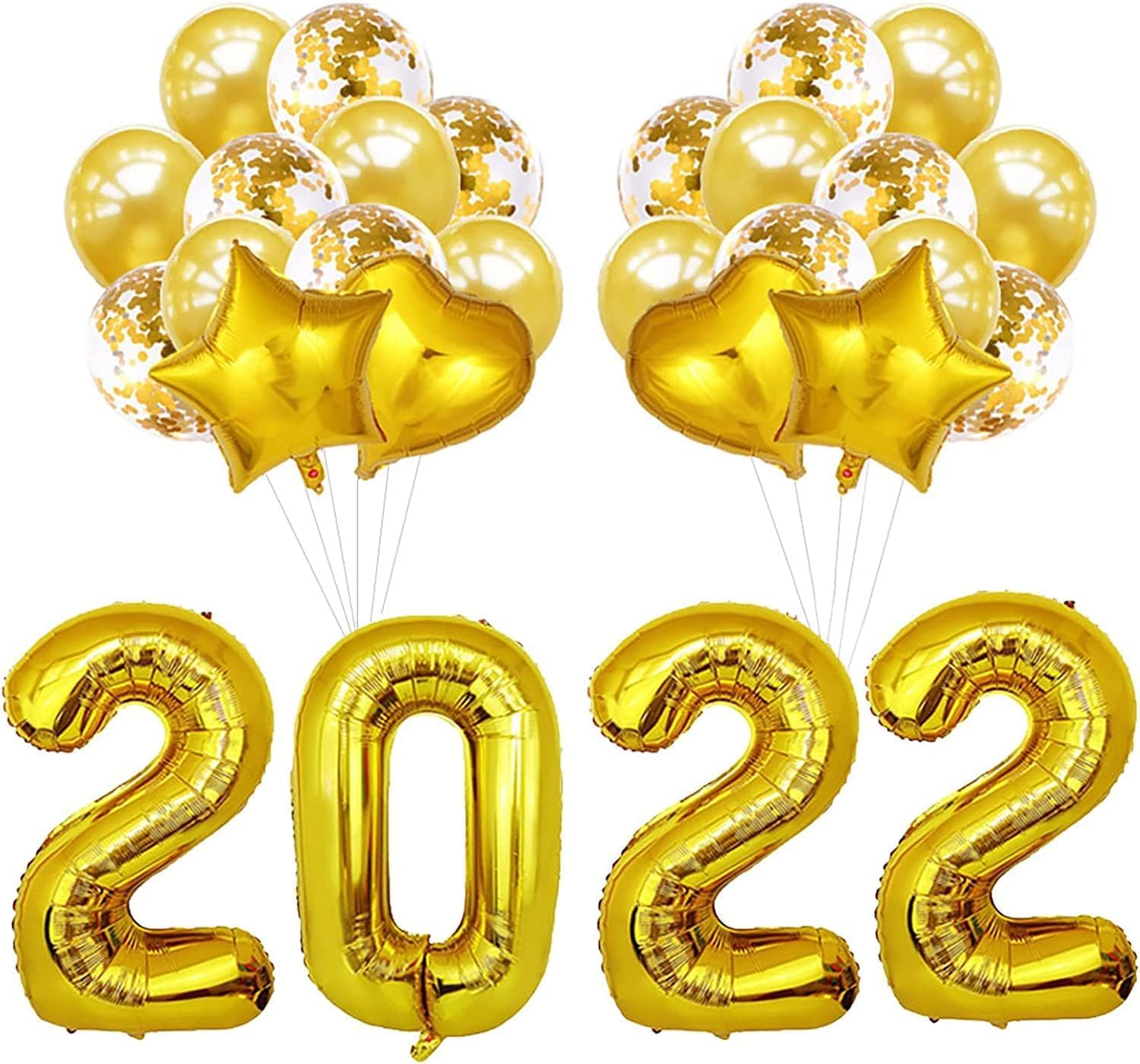 Amazon | 新年バルーン 風船 2022 デコレーション バルーン 飾り数字