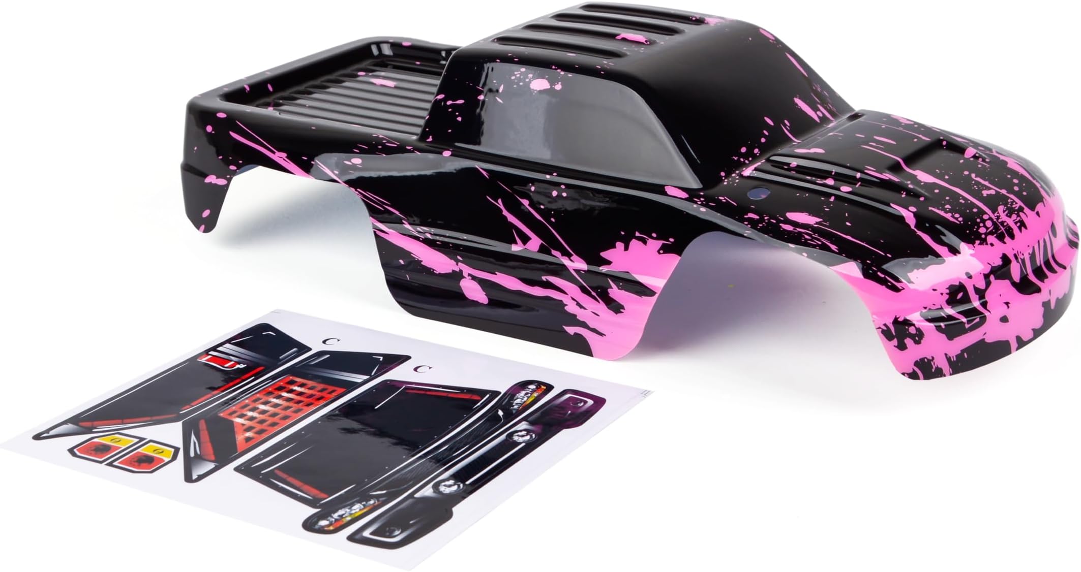 SummitLink Custom Body Compatible for 1/10 Scale RC Car or Truck (Truck not Included) (Muddy Pink Over Black)