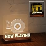Ammonite Illuminated Vinyl Record Stand, Warm White LED Now Playing Display for Albums, Record Holder & Gift for Music Lovers