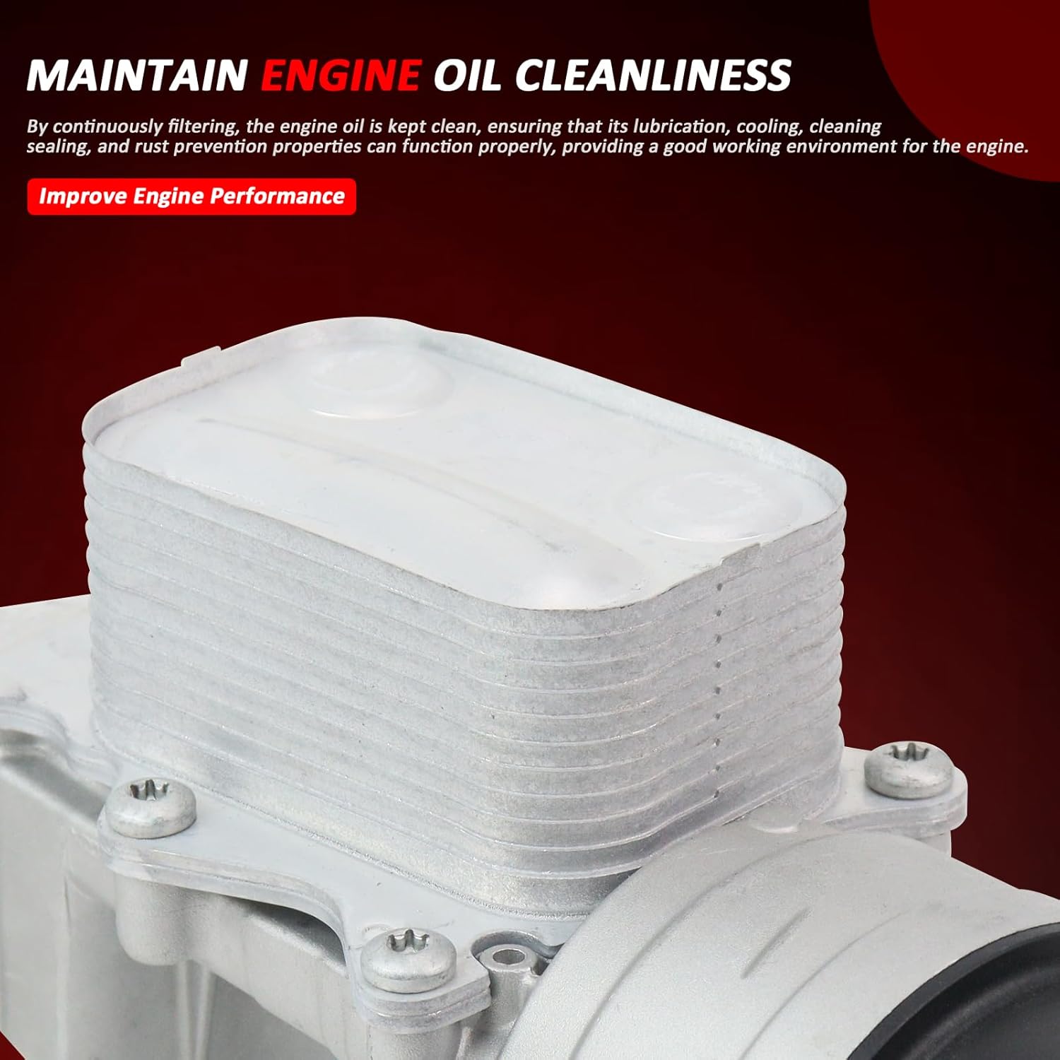 MUNIK 11428643749 Engine Oil Cooler 2007-2012 Compatible with MINI Cooper R55 R57 R58 R56 R59 1.6L L4 Replacement# 11427546279 11427552687 V864374580 V864374980