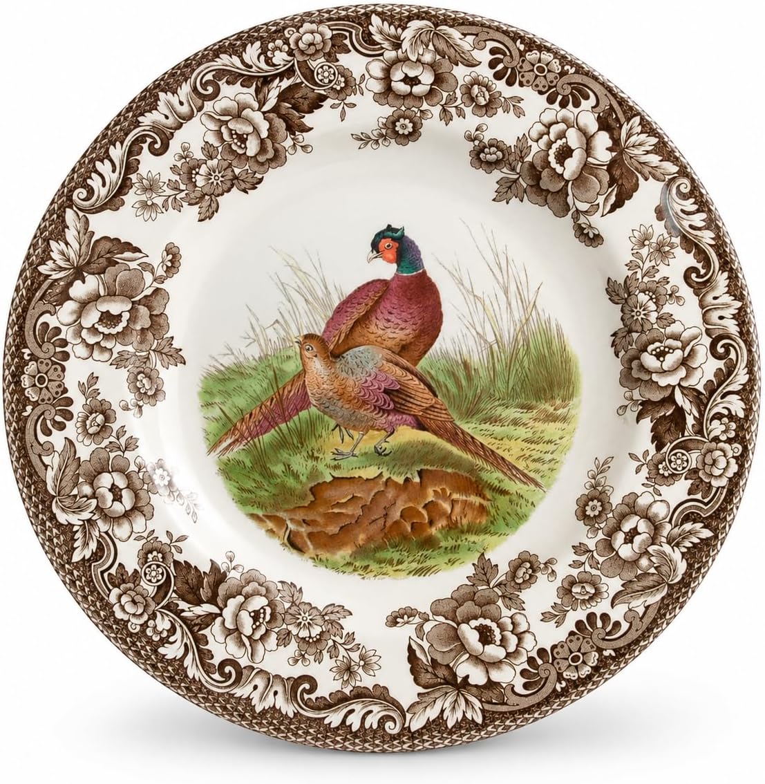Spode Woodland Hunting Dogs English Springer Spaniel Salad Plate - 8 Inch Fine Earthenware, Dishwasher, Microwave & Warm Oven Safe to 225°F - Made in England Rustic Wildlife Tableware