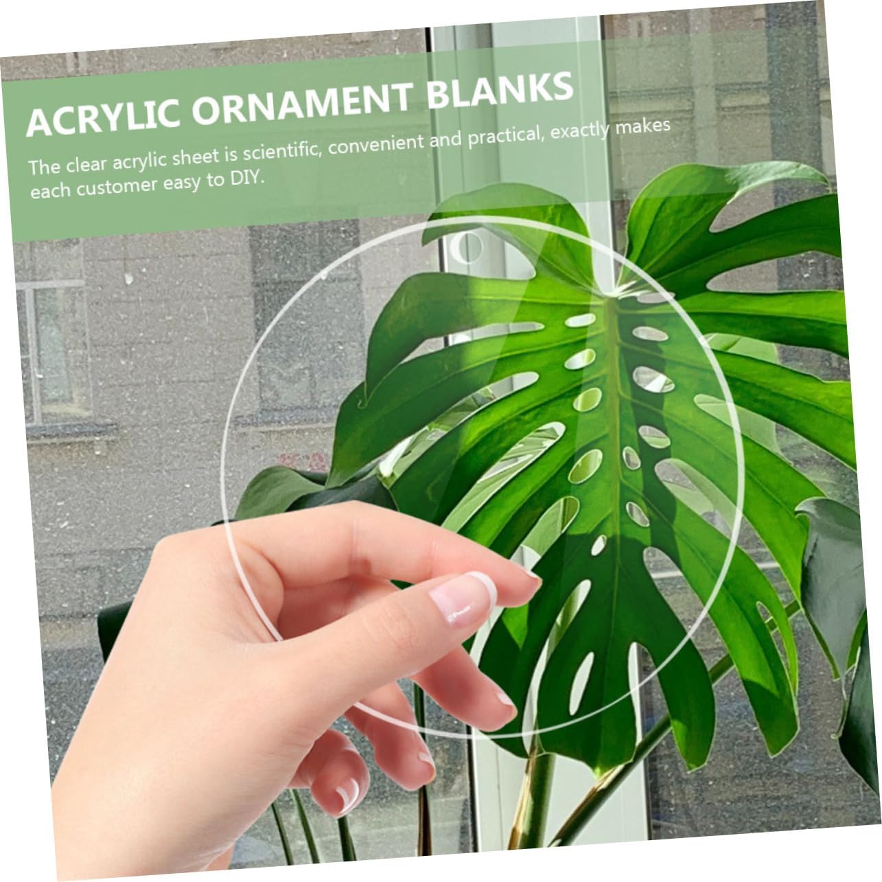 PERSELOSO 8pcs Clear Acrylic Discs with Holes Round Transparent Circle Blanks for DIY Crafts Painting Palette Photo Frame Replacement and Tabletop Decoration Thick
