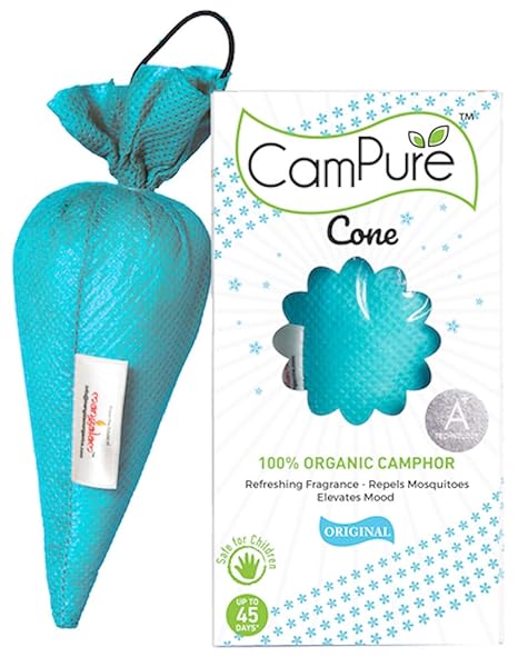 Mangalam Campure Camphor Cone Room Freshener, Mosquito - Insect Repellent (Pack Of 8)