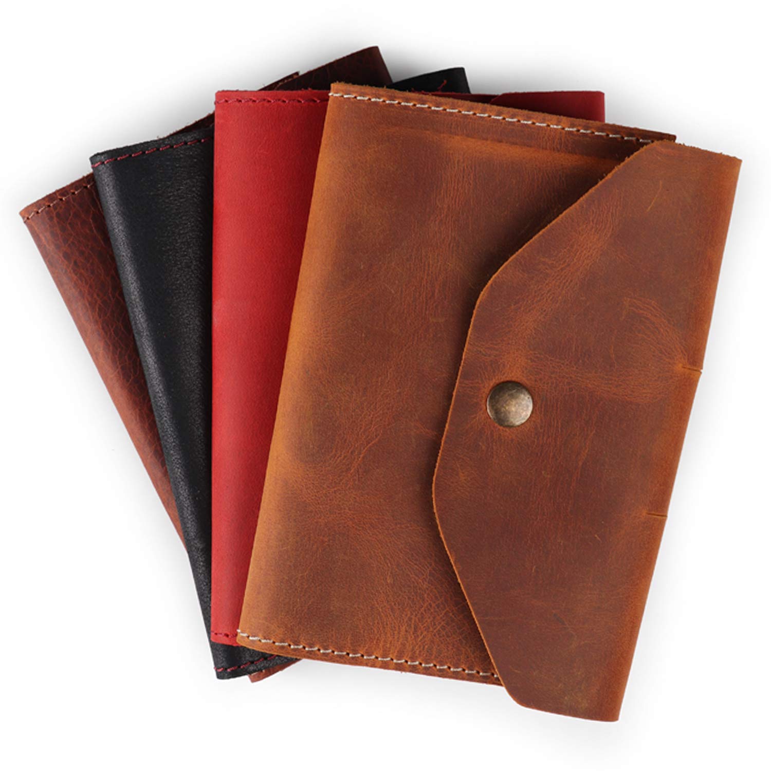 Londo Porte-Documents en Cuir Véritable avec Bloc-Notes et Fermeture à Pression