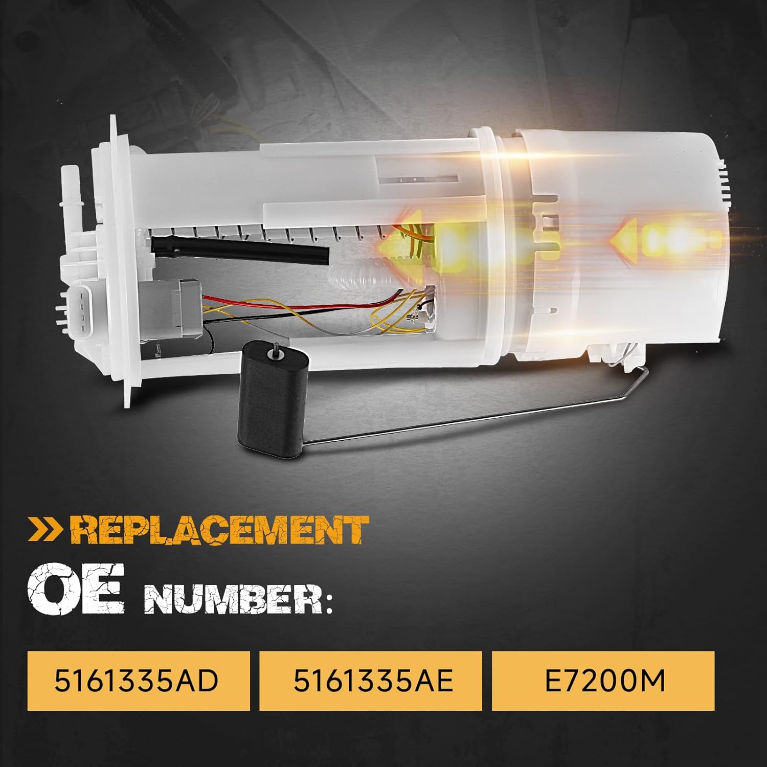 5161335AD Fuel Pump Module Assembly with Sending Unit Fit for Jeep TJ Wrangler 2005 2006, 2.4L 4.0L, Gas, Replace# E7200M, 5161335AD