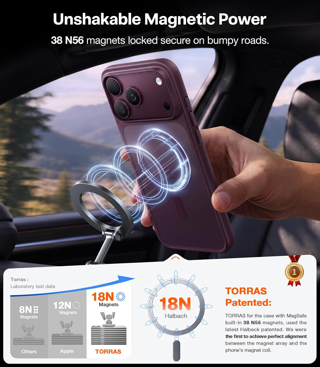 TORRAS Stronger Magnetic Shockproof for iPhone 18 Pro Max Case Slim Purple image 4