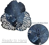 Vista 17 de Decoración artística de pared de flores de metal, escultura floral moderna y rústica de 9 pulgadas, hierro envejecido para colgar en la pared