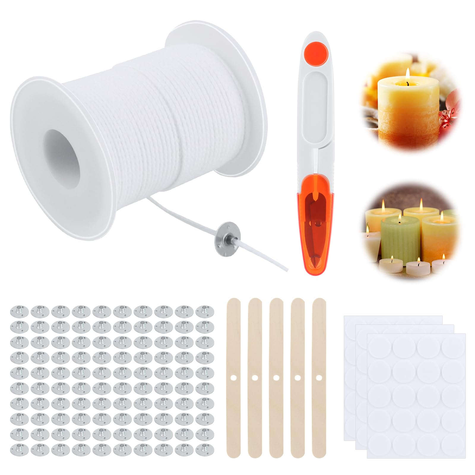 VFANDV Meches pour Bougies, 6100cm Mèches de Bougie Fil pour Mèche