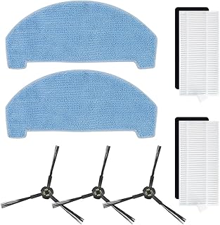 HASTHIP® 7Pcs Replenishment Kit, Replacement Accessories for ILIFE A20 Pro Robot Vacuum Cleaner, Replacement Parts Includes 3 Side Brushes, 2 Mop Cloth, 2 Filters