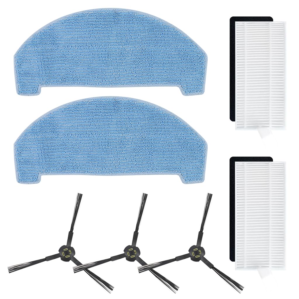 HASTHIP® 7Pcs Replenishment Kit, Replacement Accessories for ILIFE A20 Pro Robot Vacuum Cleaner, Replacement Parts Includes 3 Side Brushes, 2 Mop Cloth, 2 Filters-image-32