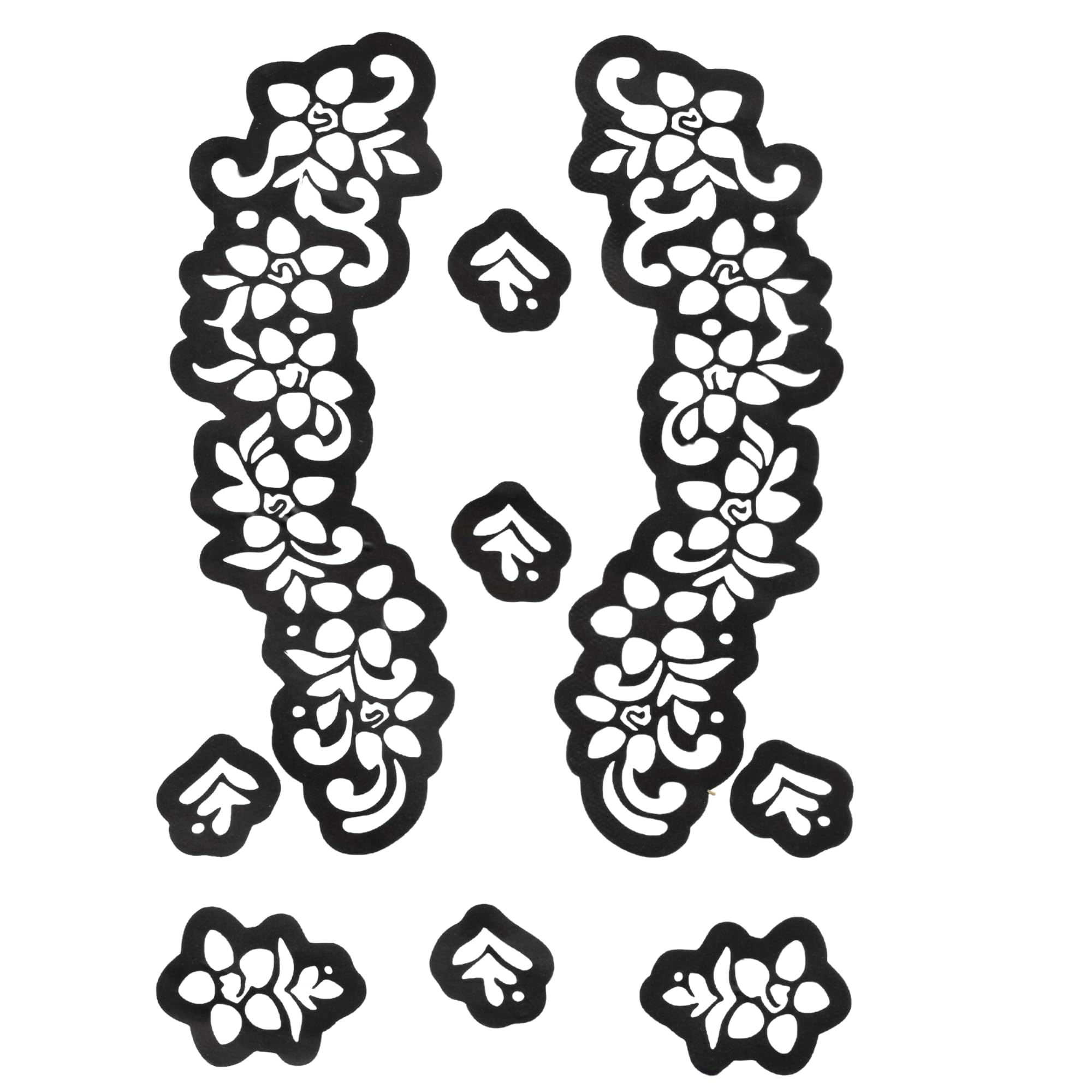 Floral Arabic Mehndi Stencil Design | Reusable Henna Tattoo Stencil for Women, Girls & Kids | Side Hand Flower Vine Mehendi Sticker | Easy DIY Mehndi Template | Bridal, Karwa Chauth, Eid, Teej & Festival Collection-image-4