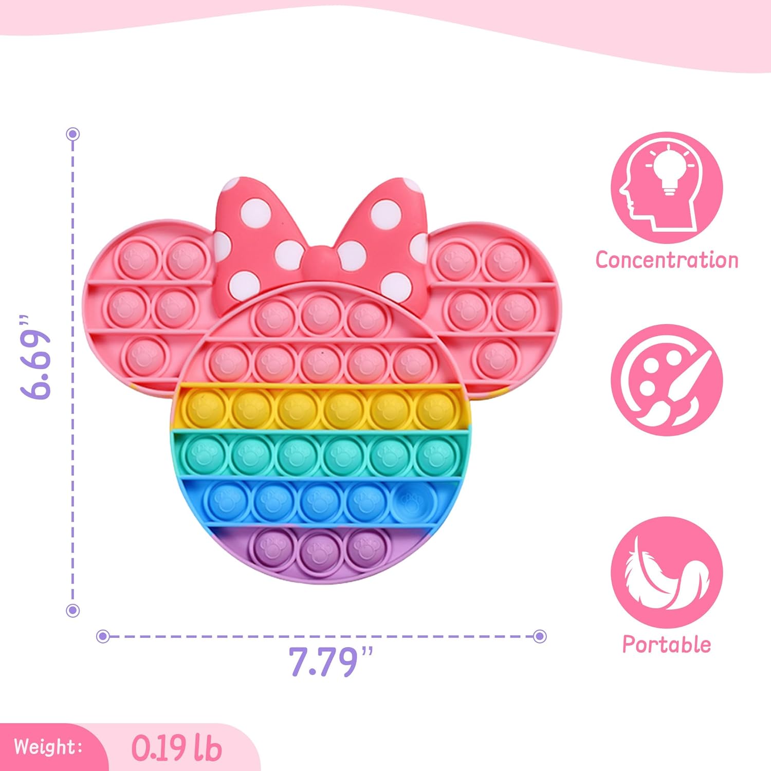 Kids Girls Fidget Toys, Push Bubble Sensory Toy for Toddlers Age 3 4 5-7,Autism Stress Reliever for Classroom Prize Interactive Game Party Favors Birthday Gift Travel Office