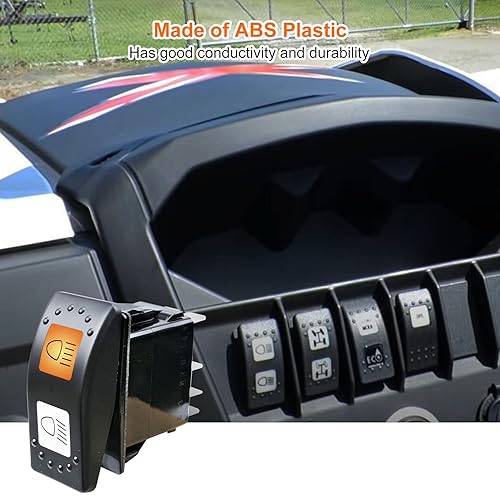 Miniatura 4 de Interruptor de haz alto y bajo para Can Am Commander Maverick 1000R Reemplaza 710001725 6 pines Interruptor de faros delanteros 20A 12V luz LED ámbar