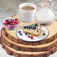 Vista 6 de 4 piezas de rodajas de madera natural de 10-12 pulgadas, círculos de madera de pino sin terminar con corteza para posavasos, manualidades DIY