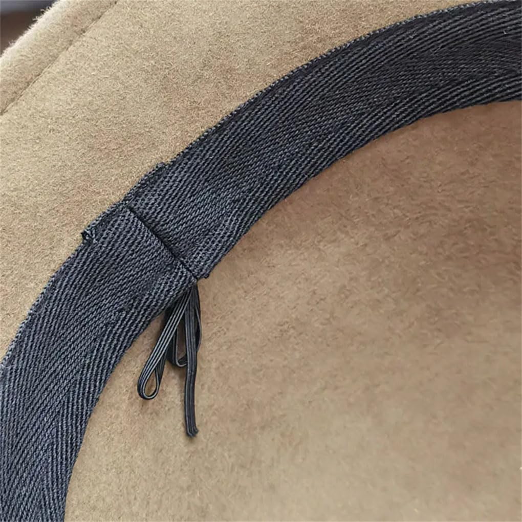 SaoBiiu Cappello a bombetta da donna in lana con fiocco, cappello a cloche arricciato, cappello da chiesa da matrimonio