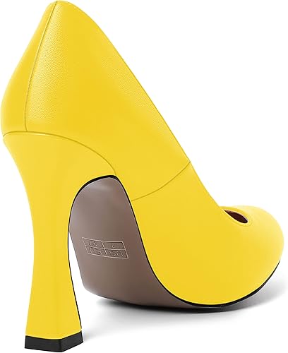 Miniatura 5 de MERRORI Vestido de noche para mujer, sin cordones, con punta redonda mate, tacón alto grueso, zapatos de 4 pulgadas