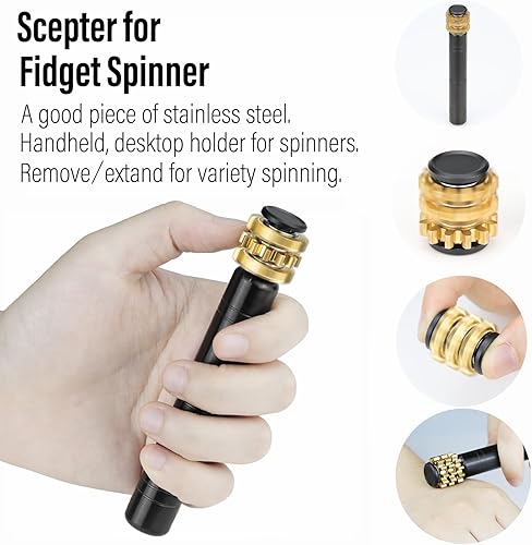 Miniatura 4 de FREELOVE Copper Gears Linkage Fidget Spinner Juguetes para adultos, Mini pequeños spinners de metal silencioso rodamiento premium, apilable,