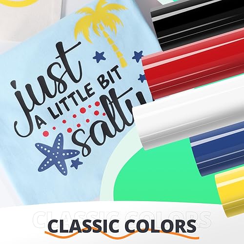 Miniatura 7 de YRYM HT Rollo de vinilo de transferencia de calor HTV de 12 pulgadas x 10 pies, vinilo HTV blanco y negro para camisas, vinilo para planchar para