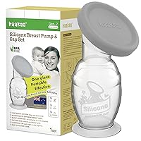 Vista 11 de Haakaa Extractor de leche manual con base de 4 fl oz/3.4 fl oz+tapa (rubor), Gen.2 Rosa (Blush)