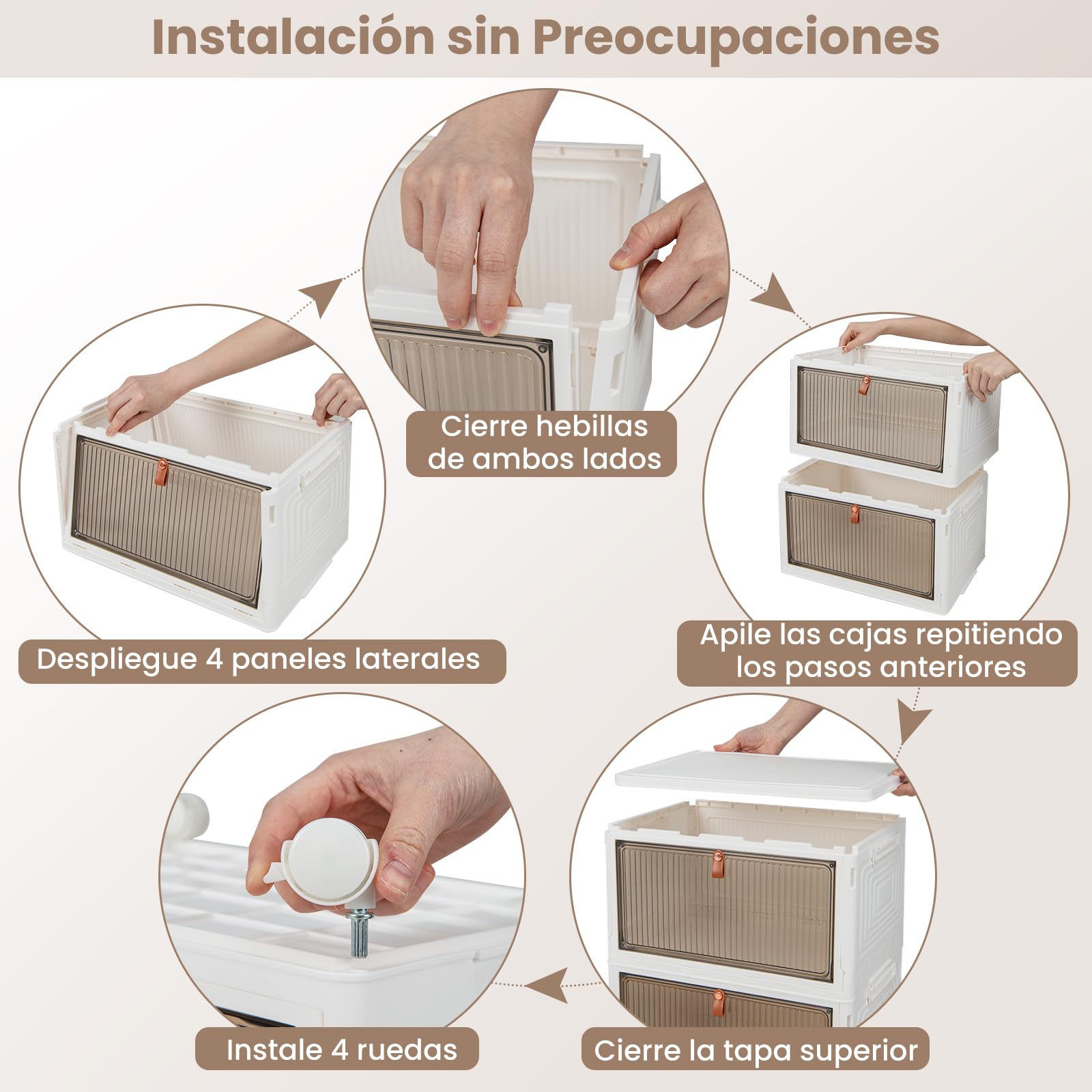 COSTWAY Cajas para Zapatos Plegable de 3/4/6 Niveles, Cajas Almacenaje Zapatos con Puertas Magnéticas Transparentes/Ruedas Universales Bloqueables, Caja Zapatero Plástica (6 niveles)