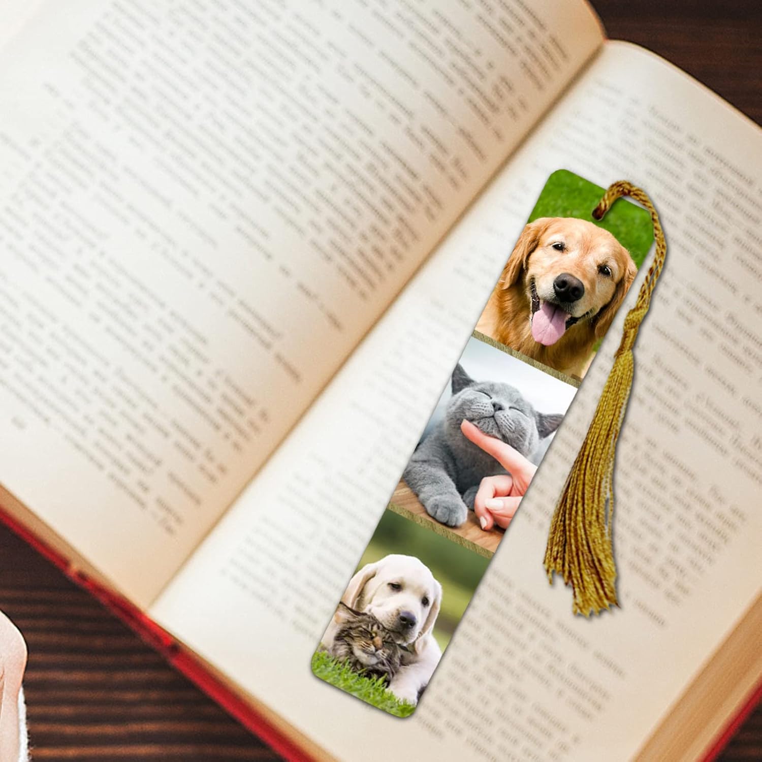 Personalized Bookmarks with Picture Text - Wooden Custom Bookmarks Photo - Double-Sided Customized Bookmark with Gold Tassel for Men Women Kids Gifts for Birthdays Christmas Valentine's Day - Image 7