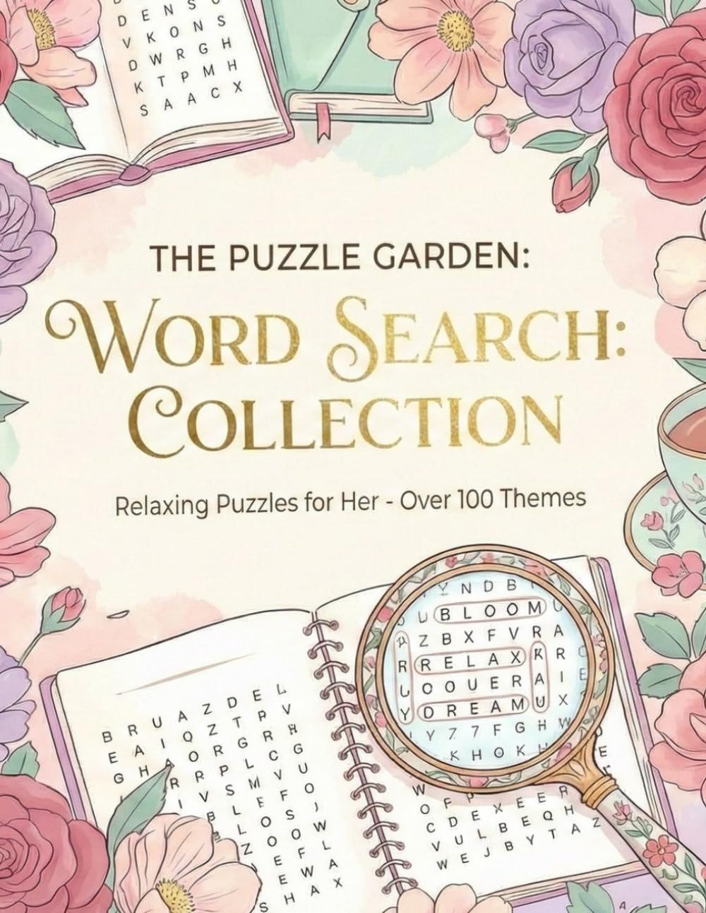 The Puzzle Garden Word Search Collection: Relaxing Puzzles for Her- Over 100 Themes