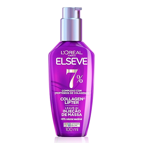Elseve Collagen Lifter Leave-in Sérum Capilar Para Cabelos Finos Injeção de Massa com P...