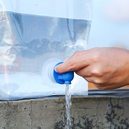 Miniatura 7 de Contenedor de agua plegable, jarra de agua de plástico transparente de grado alimenticio sin BPA con boquilla para deportes, camping, equitación,