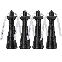 Glovv 4 Pack Fly Fans for Tables, Portable Batteries Powere Bug Food Fan for Camping Essentials Keep Flies Away, Fly Repellent for Restaurant, Camping (Black)