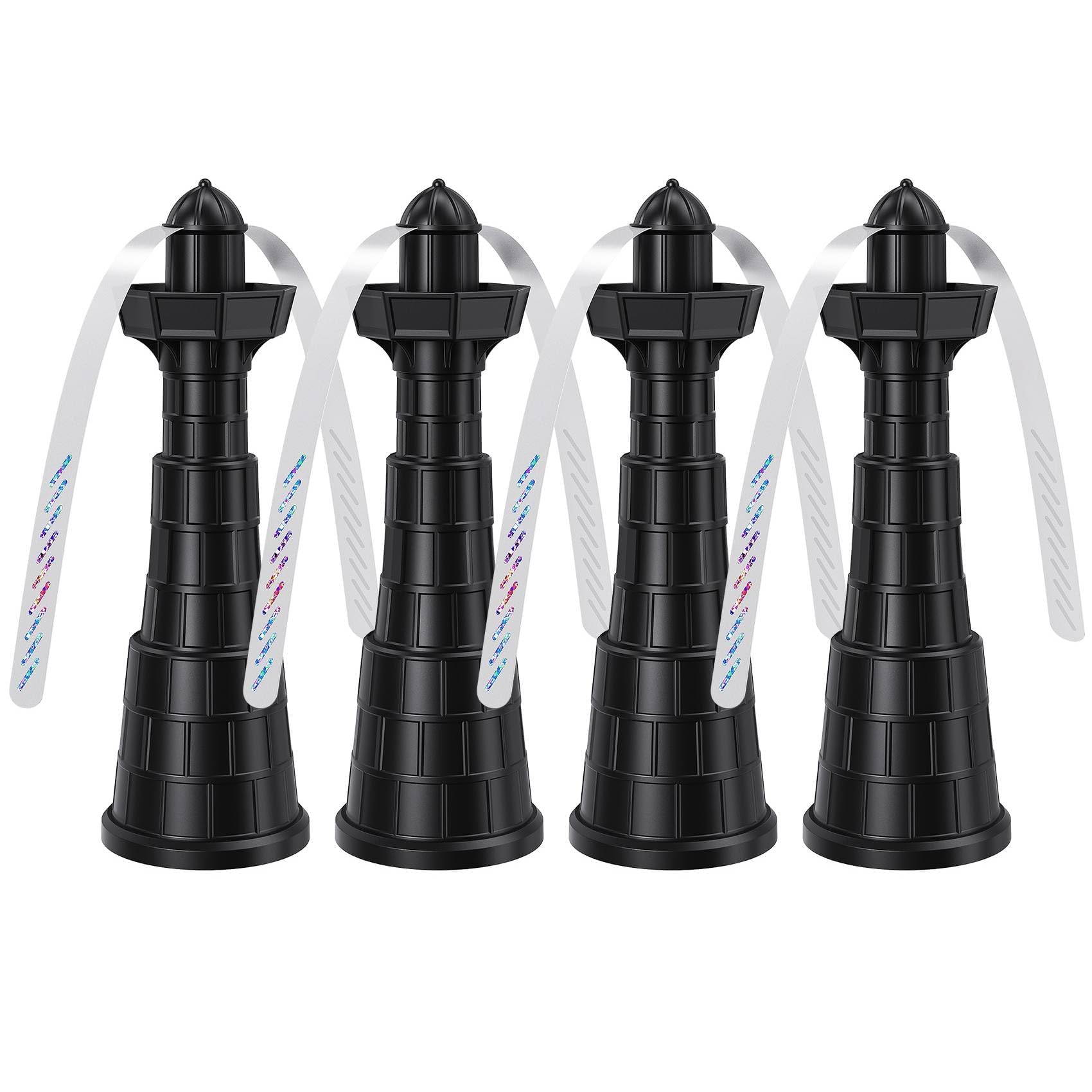 4 Pcs Fly Fans for Tables, Batteries Power Bug Food Fan for Camping (Black)