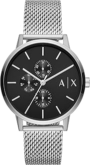 A|X Armani Exchange Men's Watch with Three-Hand Analog Display and Stainless Steel or Leather Band, Watch for Men