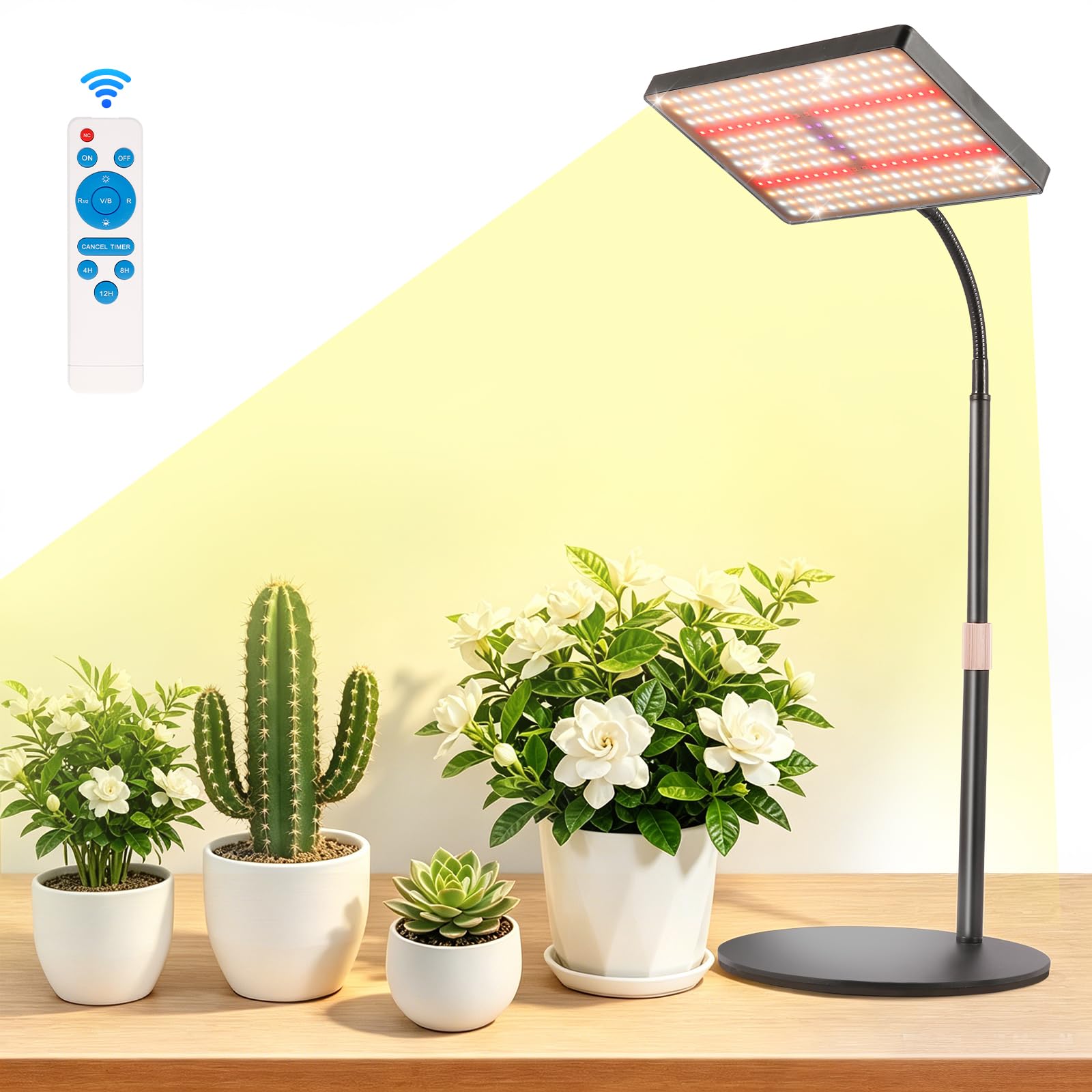 MICCYE Lampe de Plante avec Base 286 LEDs Spectre Complet UV-IR 25W
