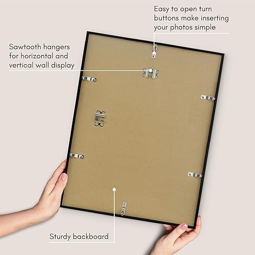 Miniatura 5 de Americanflat - Portarretratos de 14x18 pulgadas con plexiglás pulido, colección Streamline, marco de fotos con borde delgado para exhibir en pared,