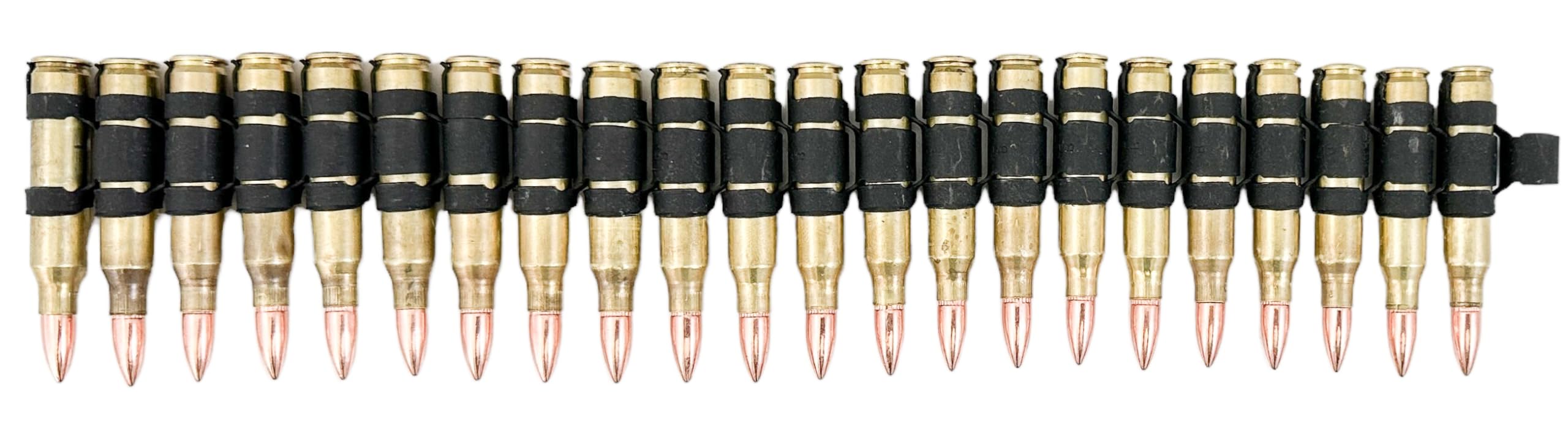 Bullet Belt M16 .223 Caliber Black Metal Link Brass Shell Copper Tips USA Made