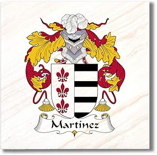 Martinez Family Crest/Coat of Arms Ceramic Tile for Coaster, Hot Plate, Trivet or Decorative Accent