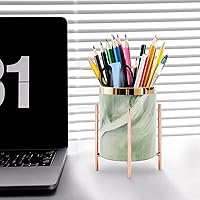 Vista 5 de Portalápices de cerámica para escritorio, bonito soporte para lápices, decoración de escritorio estética, para oficina, escuela, hogar, brochas