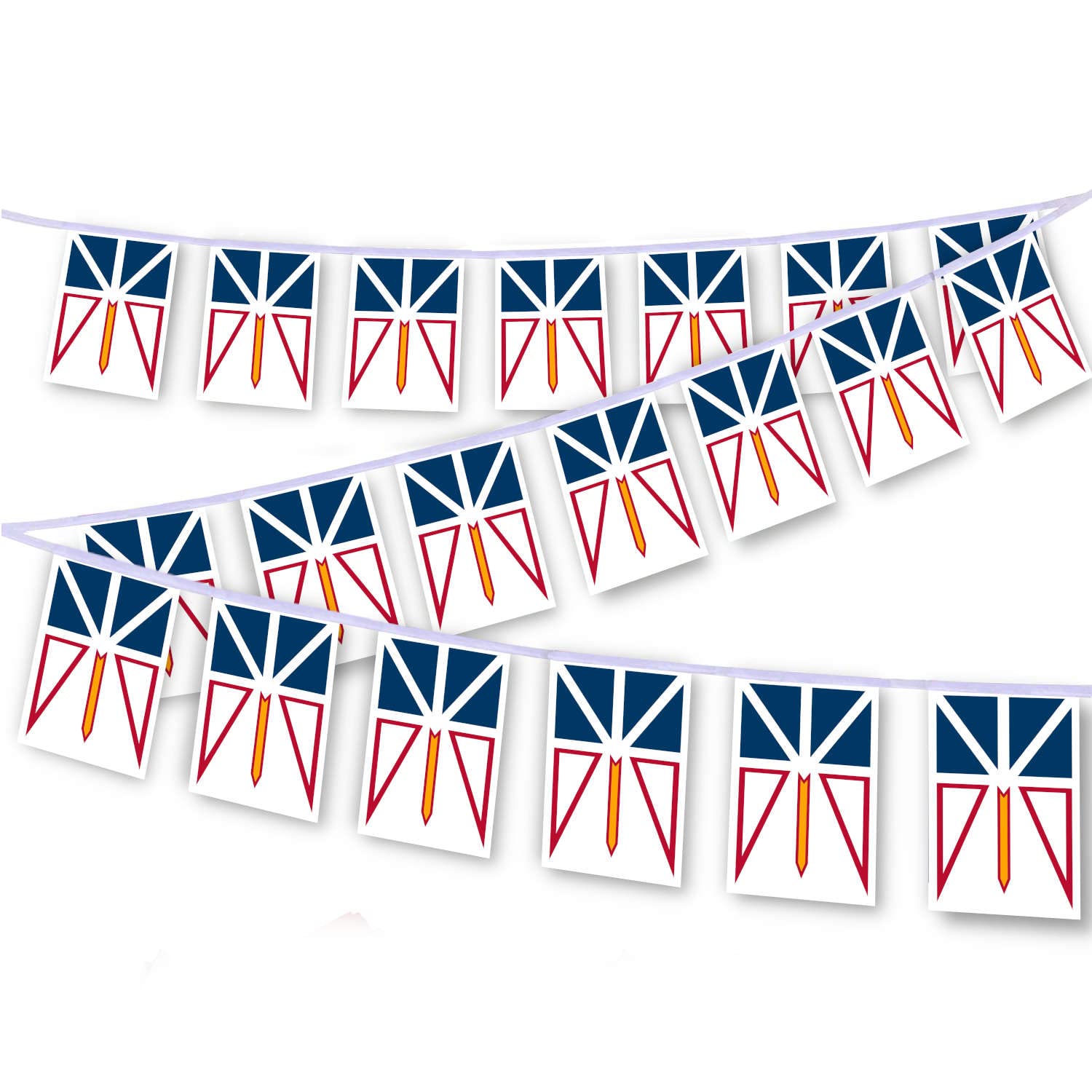 MacLand 20 PCS Newfoundland and Labrador Flag String,32 FT Canada NL Bunting,Decoration Banner for Outdoor Indoor Patio Yard Decor