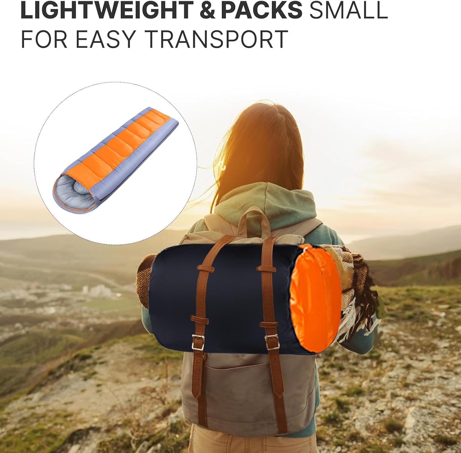 キャンプ用寝袋 | 快適なスリーピングバッグ - 通気性快適設計 多目的利用 キャンプ旅行 登山 バックパッキング 山 ビーチ 家族