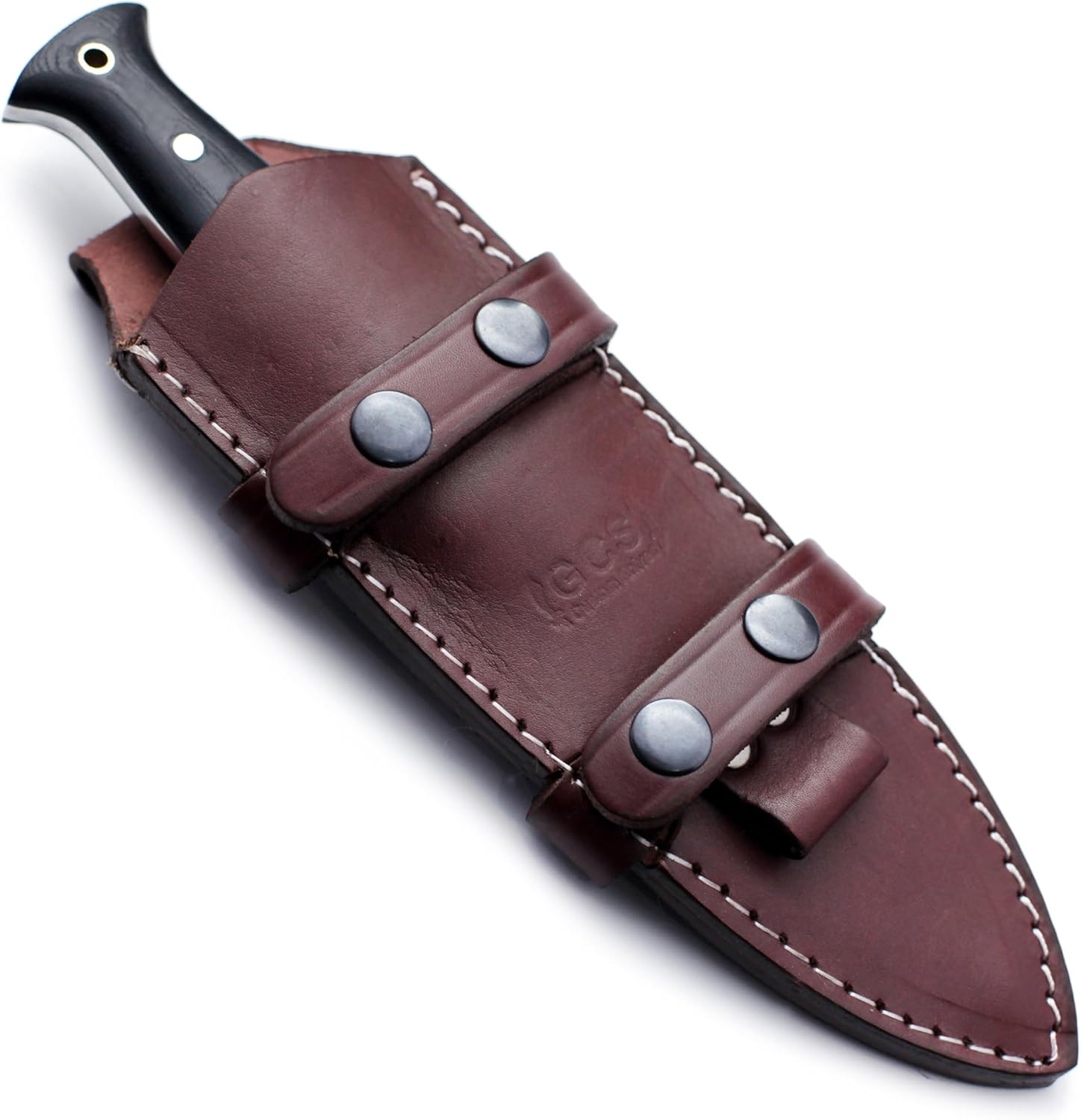 GCS Handmade Hunting Knife Full Tang Black Micarta Handle D2 Steel with Cowhide Right and Left Leather Sheath for Hunting, Camping, Bushcraft and EDC (GCS-234)