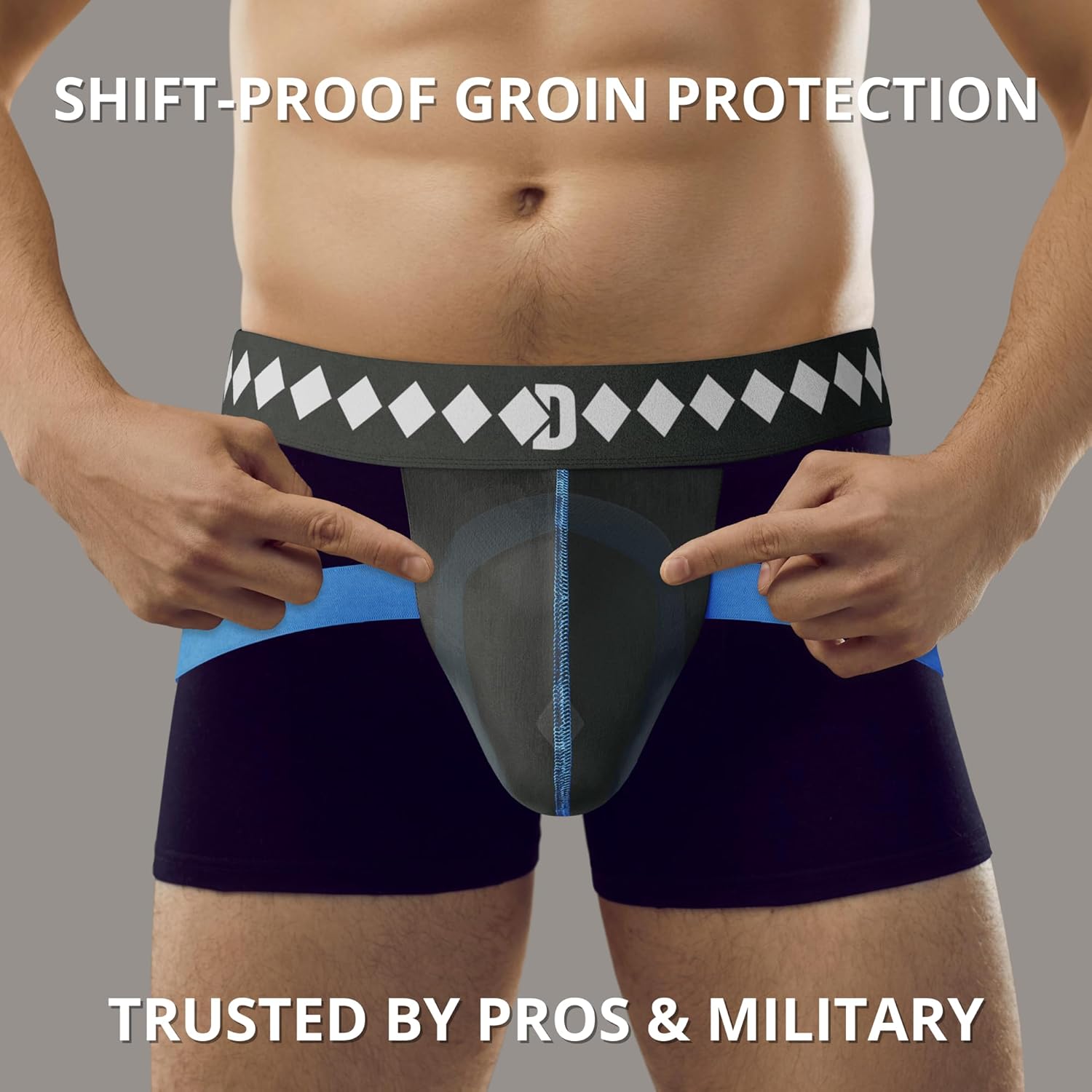 Diamond MMA Four-Strap Jock Strap Supporter with Built-in Athletic Cup Pocket for Sports - Image 2