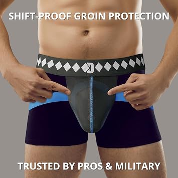 Diamond MMA Jock Strap + Athletic Cup for Men | 4-Strap No Shift Athletic Supporters for Men with Cup for MMA, Boxing, Muay Thai, Wrestling, Jiu Jitsu | High Impact Sports Jockstrap with Cup