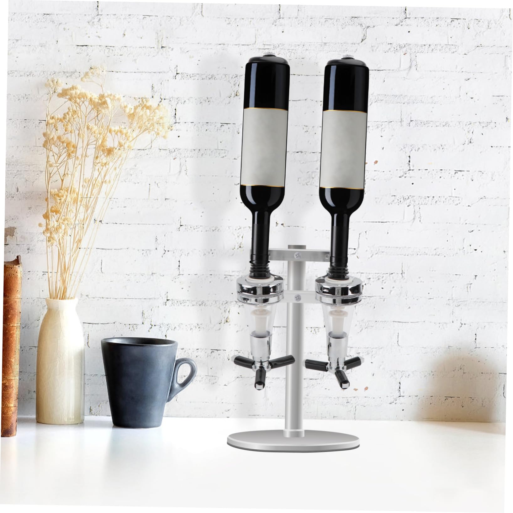 ULTECHNOVO Dispensador de Vino Montado Pared Resorte Boca Abajo para Botellas para Dispensadores de Licor y Bebidas