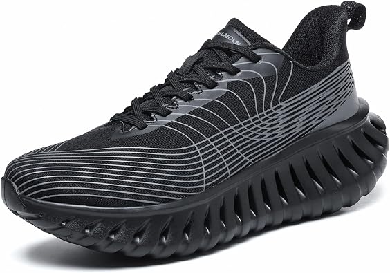 GSLMOL Walking Sneakers for Running Walking Casual Shoes Black