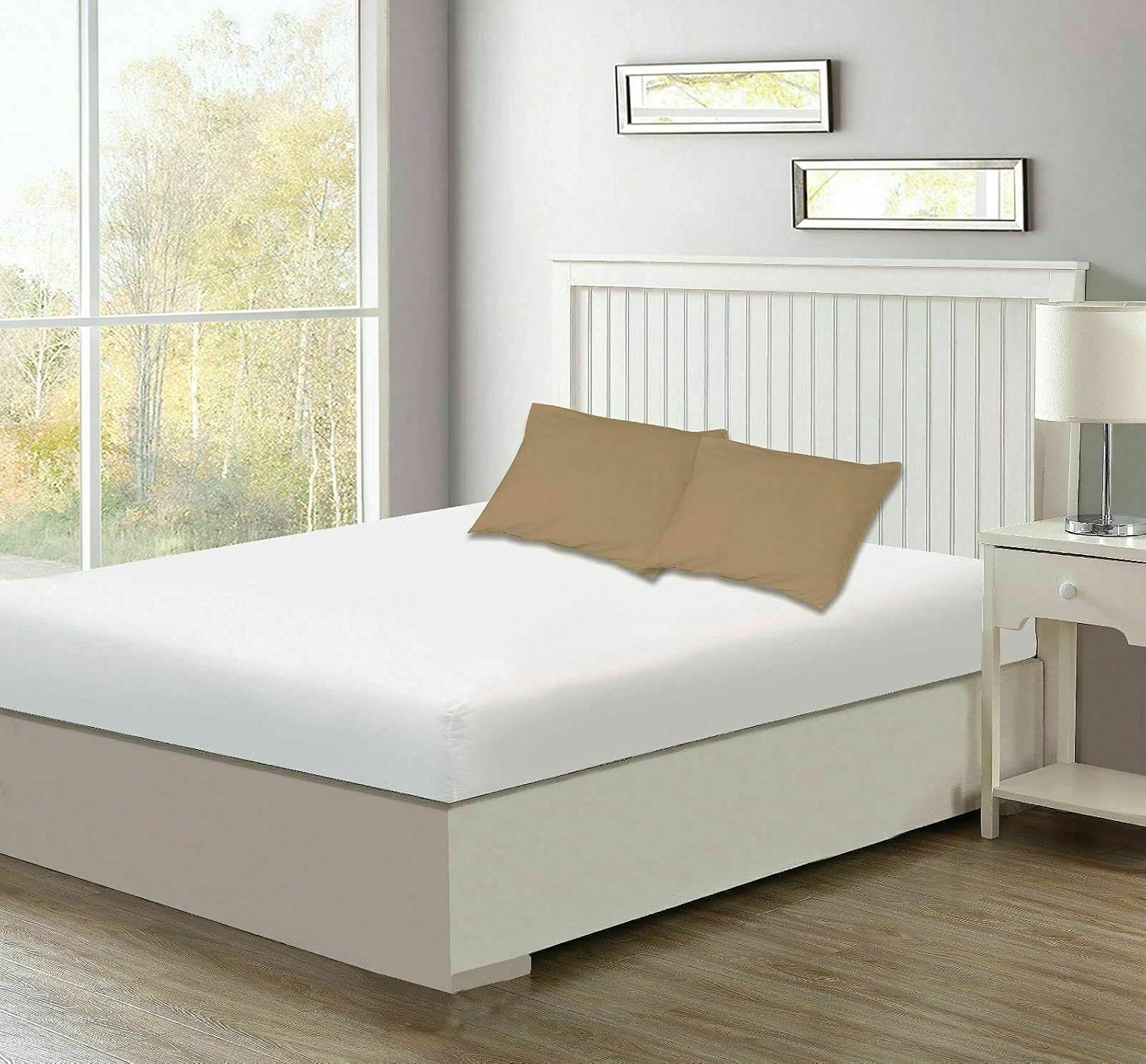 Twin Set of 2 Flat Sheet, Soft 100% Cotton Sheet, 400 TC Sateen, Bed Sheets, Flat Sheet, Top Sheets, Single Flat Sheet Only (White Solid)