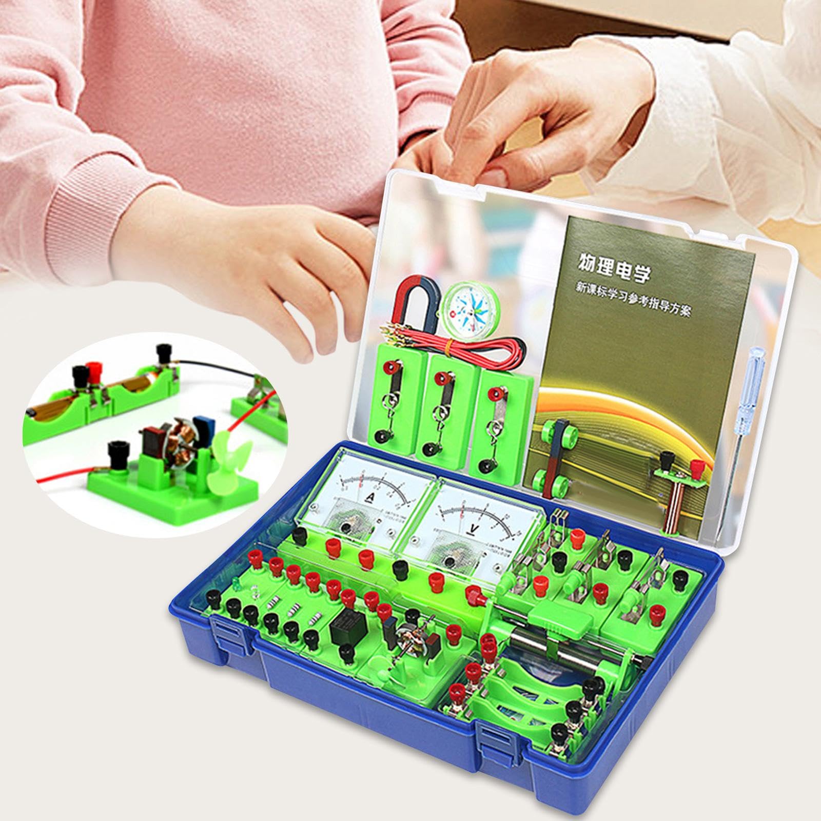Baoblaze Kits de démarrage d'apprentissage de la physique électrique Ensemble d'expérimentation électrique Laboratoire scientifique pour le lycée