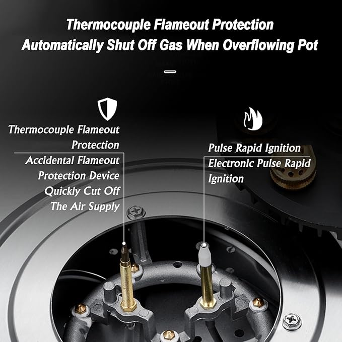 Estufa de Gas Portátil con 2 Puestos, Panel de Acero Inoxidable miniatura 4