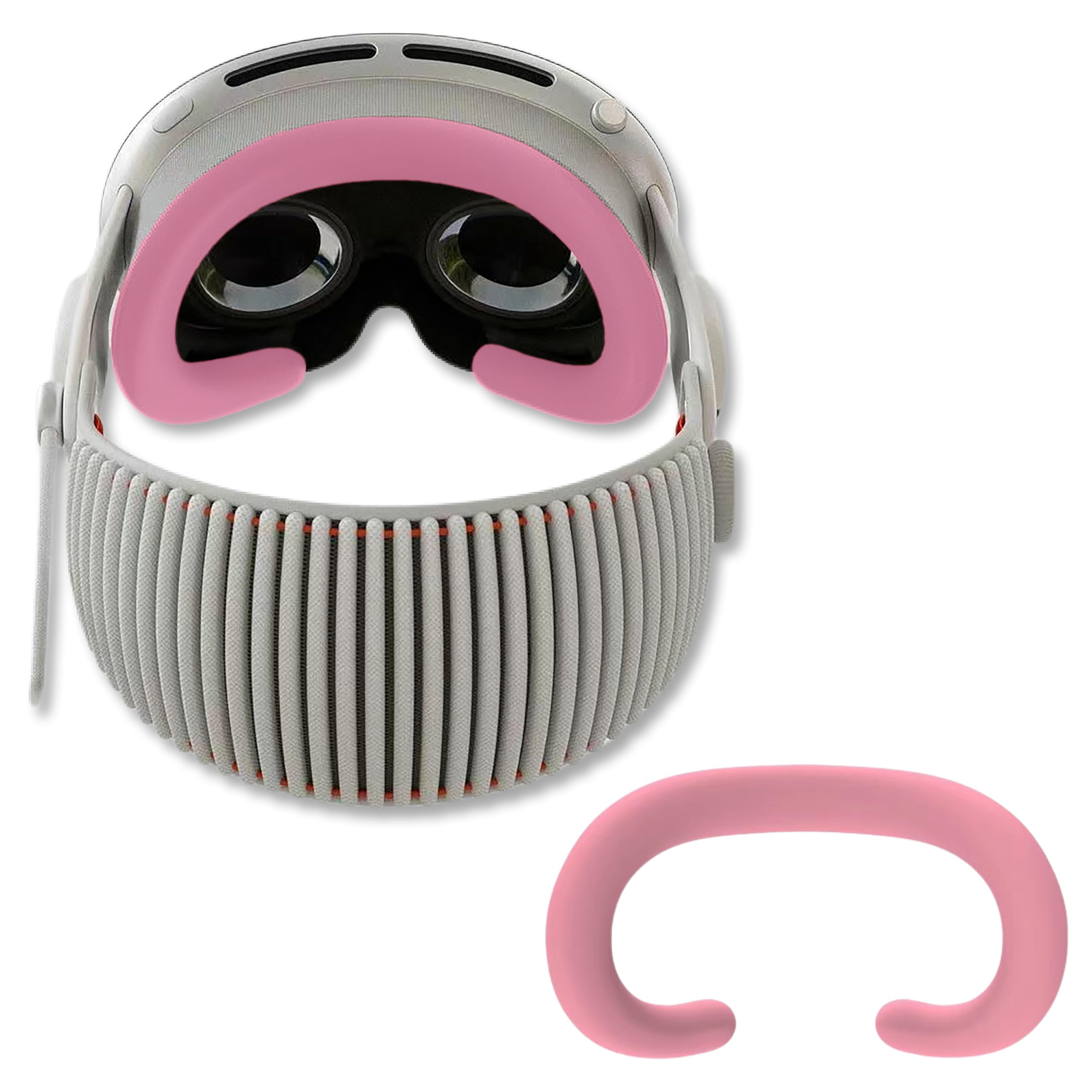 VR Silicone Mask for Vision Pro Replacement Mask-VR Mask Dustproof and Waterproof Washable Eyecup for Apple Vision Pro Light Seal Cushion Silicone Case Accessory (Pink)