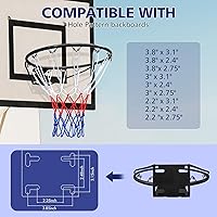 Vista 5 de MIUDGIG Reemplazo de llantas de baloncesto de 18 pulgadas, borde y red de separación resistentes, llantas universales profesionales de acero sólido