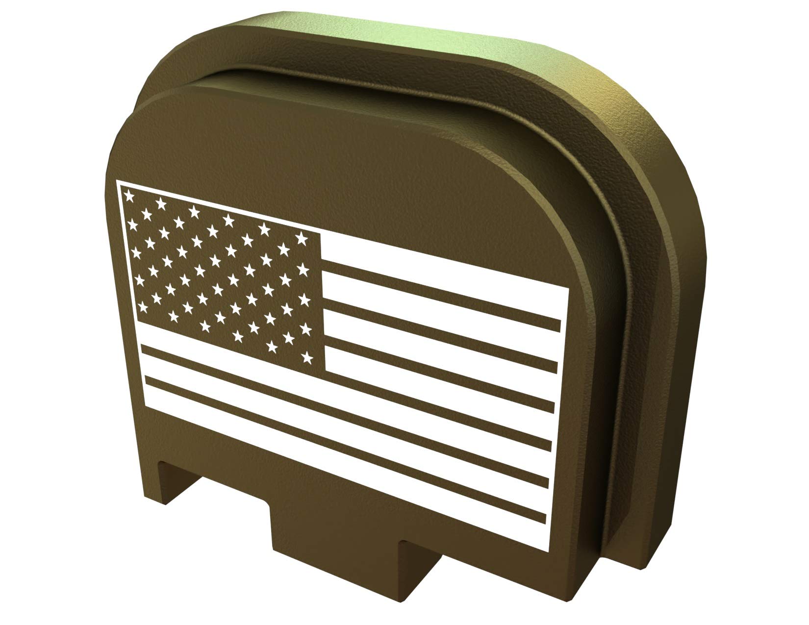 Rowe Tactical Rear Slide Cover Plate for Glock - Olive Drab American Flag - for Glock 43-43x-48