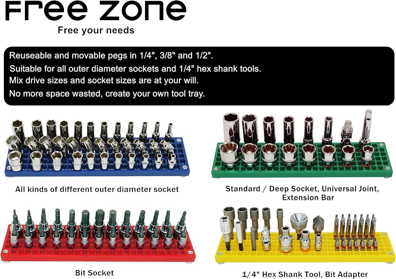 Free Zone 4-Piece Large Pegboard Set — Amazon image 3